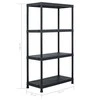 Sandėliavimo lentynos, 2vnt., juodos, 60x30x138cm, plastikas