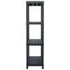 Sandėliavimo lentynos, 2vnt., juodos, 60x30x138cm, plastikas