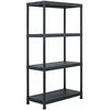 Sandėliavimo lentynos, 5vnt., juodos, 60x30x138cm, plastikas
