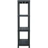 Sandėliavimo lentynos, 5vnt., juodos, 60x30x138cm, plastikas