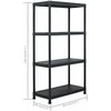Sandėliavimo lentynos, 5vnt., juodos, 60x30x138cm, plastikas
