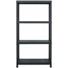 Sandėliavimo lentynos, 5vnt., juodos, 60x30x138cm, plastikas