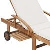 Saulės gultai su pagalvėmis, 2vnt., kreminiai, tikmedis