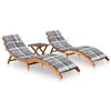Sofa Saulės gultai su staliuku ir čiužinukais, 2vnt., akacija