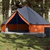 Šeimos palapinė, pilka ir oranžinė, šešiavietė, tipi