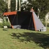 Šeimos palapinė, pilka ir oranžinė, aštuonvietė, tipi