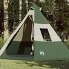 Stovyklavimo palapinė, žalia, septynvietė, tipi dizaino