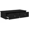 Sieninė lentyna su stalčiais, juodos, 60x28x15cm