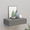 Sieninė lentyna su stalčiumi, pilka, 40x23,5x10cm, MDF