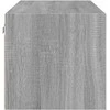 Sieninė spintelė su stiklinėmis durelėmis, pilka, 102x37x35cm