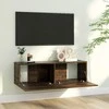 TV staliukas Sieninė televizoriaus spintelė, ąžuolo, 100x30x30 cm, mediena