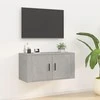 TV staliukas Sieninė televizoriaus spintelė, betono pilka, 80x34,5x40cm