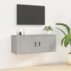 TV staliukas Sieninė televizoriaus spintelė, betono pilka, 100x34,5x40cm