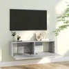 TV staliukas Sieninė televizoriaus spintelė, pilka, 100x30x30 cm, mediena