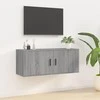 TV staliukas Sieninė televizoriaus spintelė, pilka ąžuolo, 100x34,5x40cm