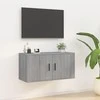 TV staliukas Sieninė televizoriaus spintelė, pilka ąžuolo, 80x34,5x40cm