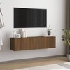 TV staliukas Sieninė televizoriaus spintelė, ruda, 120x30x30 cm, mediena