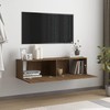 TV staliukas Sieninė televizoriaus spintelė, ruda, 120x30x30 cm, mediena