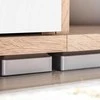 TV staliukas Sieninė TV sekcija su LED švies., Sonoma ąžuolo mediena, balta