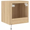 TV staliukas Sieninė TV spintelė su LED lemputėmis, ąžuolo, 40,5x35x40cm
