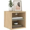 TV staliukas Sieninė TV spintelė su LED lemputėmis, ąžuolo, 30x28,5x30cm