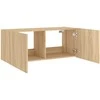 TV staliukas Sieninė TV spintelė su LED lemputėmis, ąžuolo, 100x35x41cm
