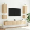 TV staliukas Sieninė TV spintelė su LED lemputėmis, ąžuolo, 100x35x41cm
