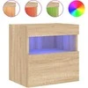 TV staliukas Sieninė TV spintelė su LED lemputėmis, ąžuolo, 40x30x40cm