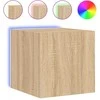 TV staliukas Sieninė TV spintelė su LED lemputėmis, ąžuolo, 30,5x35x30cm