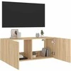 TV staliukas Sieninė TV spintelė su LED lemputėmis, ąžuolo, 100x35x41cm