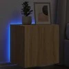 TV staliukas Sieninė TV spintelė su LED lemputėmis, ąžuolo, 40,5x35x40cm
