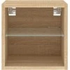 TV staliukas Sieninė TV spintelė su LED lemputėmis, ąžuolo, 30x28,5x30cm