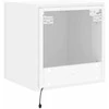 TV staliukas Sieninė TV spintelė su LED lemputėmis, balta, 40,5x35x40cm