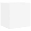 TV staliukas Sieninė TV spintelė su LED lemputėmis, balta, 40,5x35x40cm