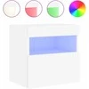 TV staliukas Sieninė TV spintelė su LED lemputėmis, balta, 40x30x40cm