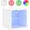TV staliukas Sieninė TV spintelė su LED lemputėmis, balta, 30x28,5x30cm