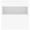 TV staliukas Sieninė TV spintelė su LED lemputėmis, balta, 40x30x40cm
