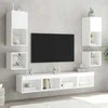 TV staliukas Sieninė TV spintelė su LED lemputėmis, balta, 30x28,5x30cm