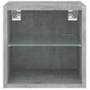 TV staliukas Sieninė TV spintelė su LED lemputėmis, betono, 30x28,5x30cm