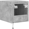 TV staliukas Sieninė TV spintelė su LED lemputėmis, betono, 30,5x35x30cm
