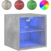 TV staliukas Sieninė TV spintelė su LED lemputėmis, betono, 30x28,5x30cm