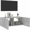 TV staliukas Sieninė TV spintelė su LED lemputėmis, betono pilka, 80x35x31cm