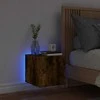 TV staliukas Sieninė TV spintelė su LED lemputėmis, dūminė, 30,5x35x30cm
