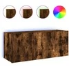 TV staliukas Sieninė TV spintelė su LED lemputėmis, dūminė, 100x35x41cm