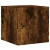 TV staliukas Sieninė TV spintelė su LED lemputėmis, dūminė, 30,5x35x30cm