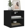 TV staliukas Sieninė TV spintelė su LED lemputėmis, juoda, 30x28,5x30cm