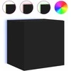 TV staliukas Sieninė TV spintelė su LED lemputėmis, juoda, 40,5x35x40cm