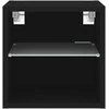 TV staliukas Sieninė TV spintelė su LED lemputėmis, juoda, 30x28,5x30cm