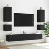 TV staliukas Sieninė TV spintelė su LED lemputėmis, juoda, 40,5x35x40cm