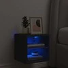 TV staliukas Sieninė TV spintelė su LED lemputėmis, juoda, 30x28,5x30cm